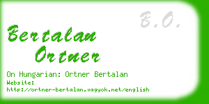 bertalan ortner business card